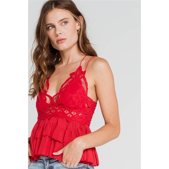 Free People Tops - NWT Free People‎ Adella Cami in Cherry Red Size XS